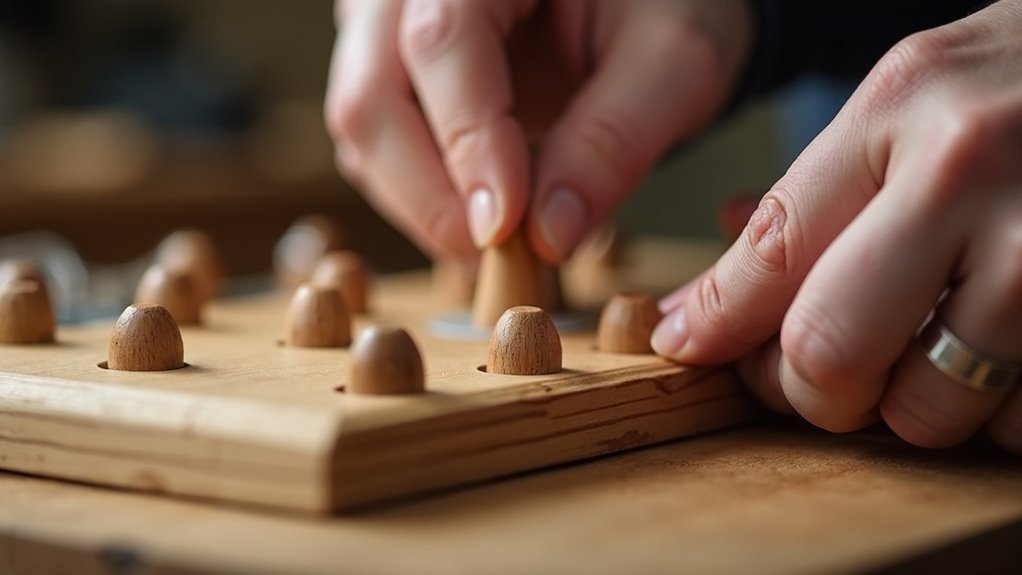 attaching band pegs securely