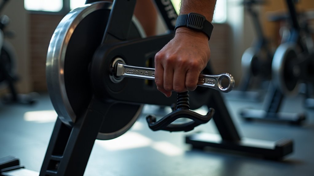 tighten spin bike pedals